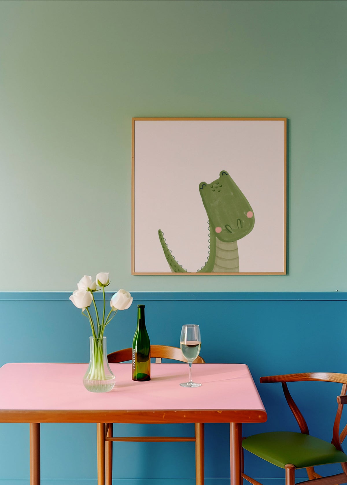 Illustration enfant crocodile souriant