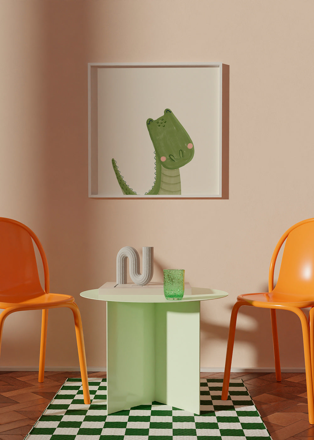 Illustration enfant crocodile souriant
