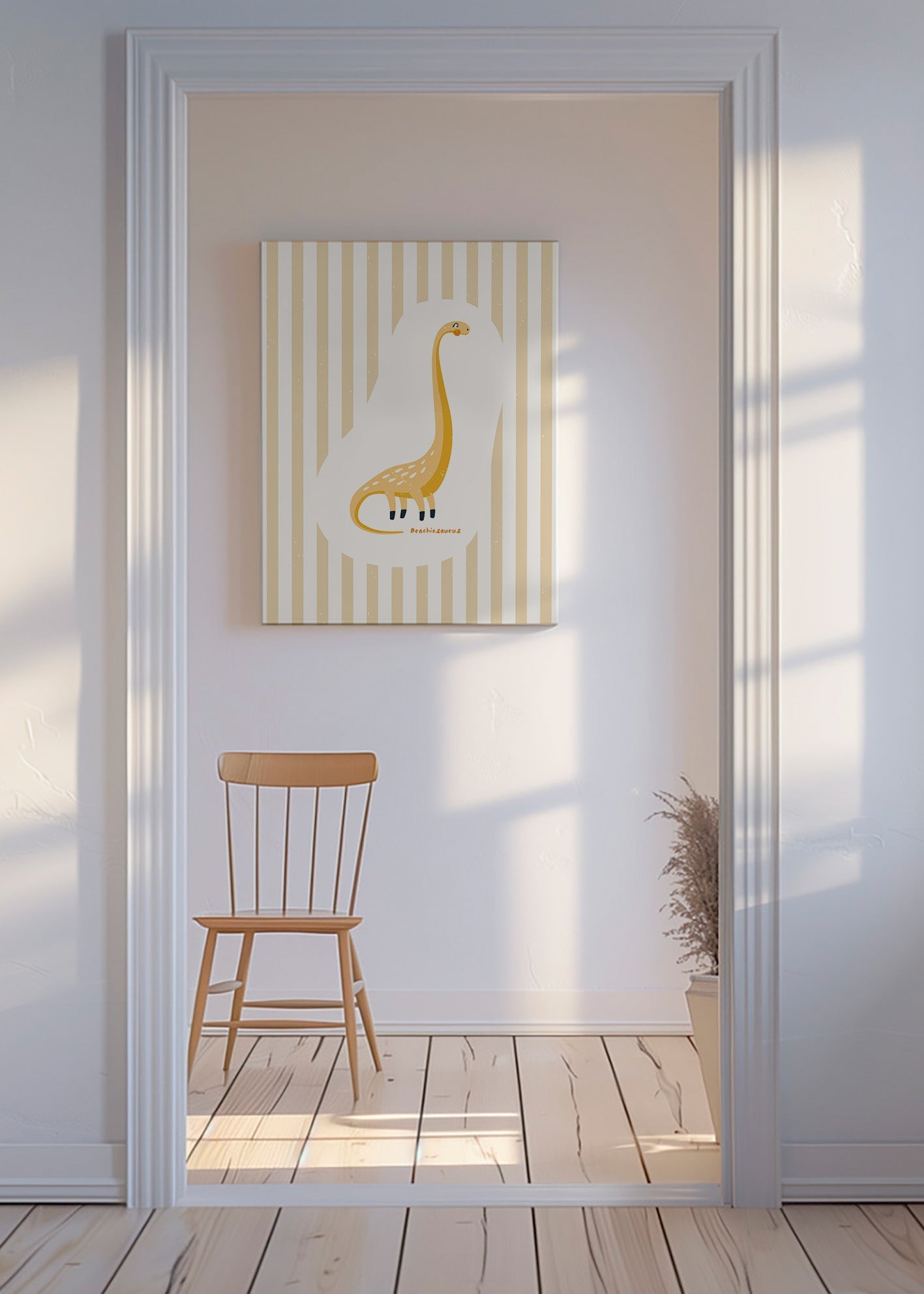 Laminé enfant Brachiosaurus jaune