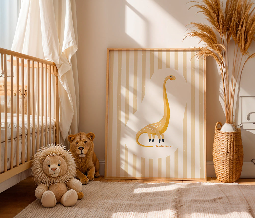 Laminé enfant Brachiosaurus jaune