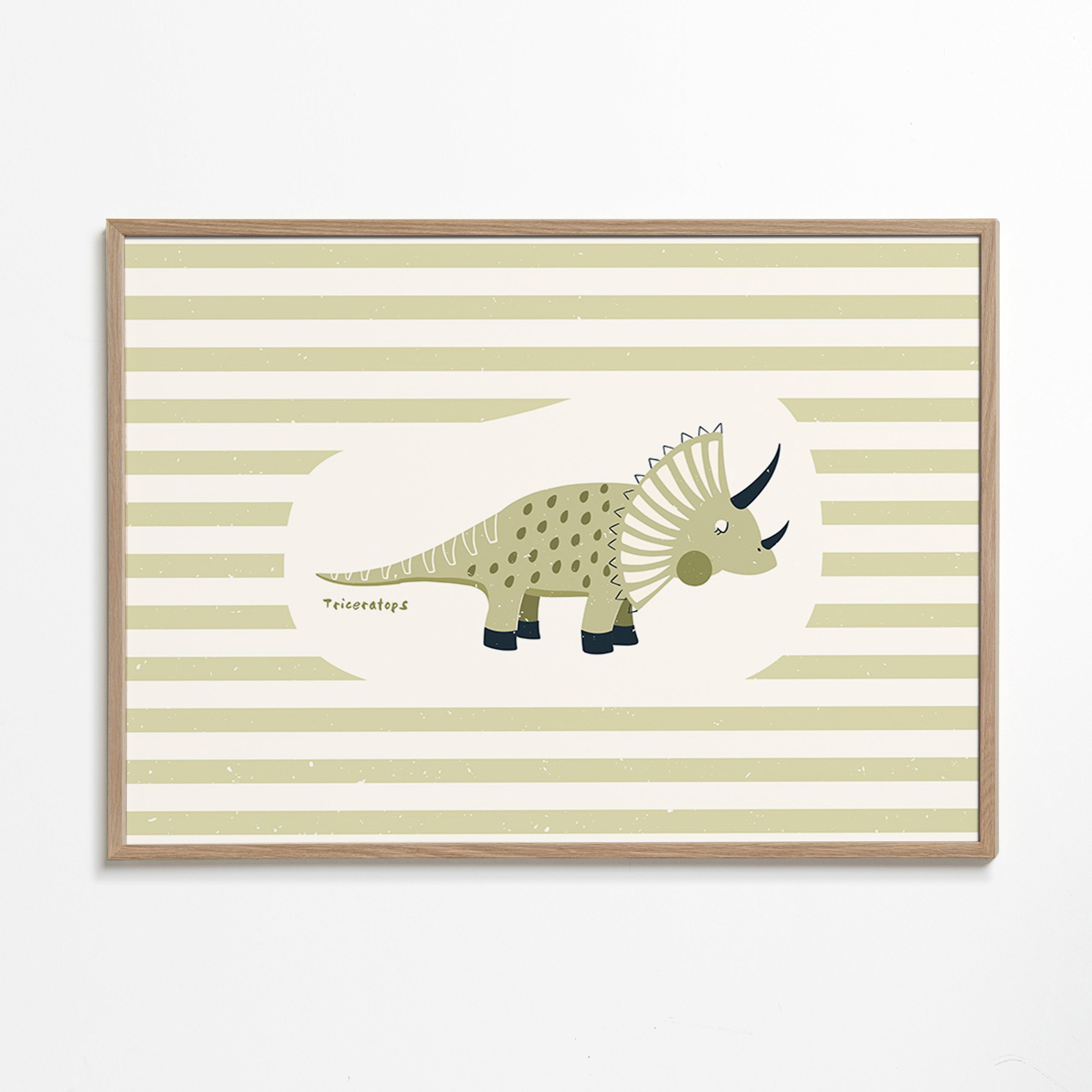 Affiche enfant Triceratops vert