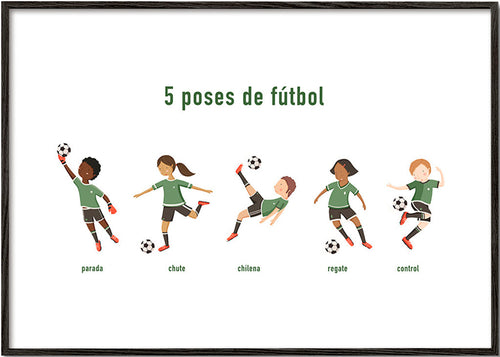 Art sportif avec 5 poses de football
