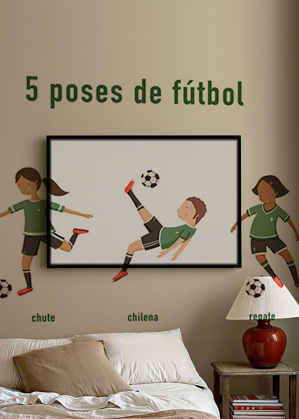 Art sportif avec 5 poses de football
