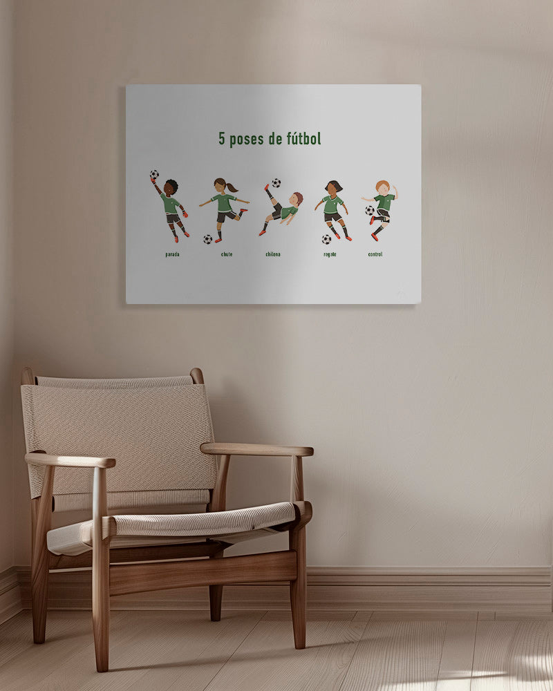 Art sportif avec 5 poses de football