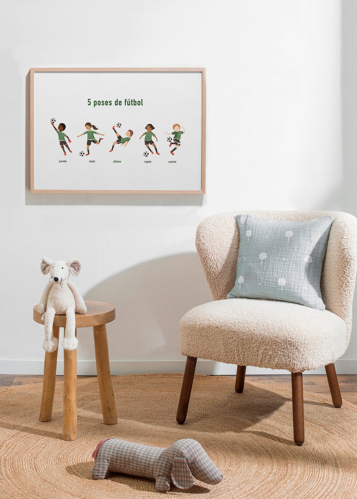 Art sportif avec 5 poses de football