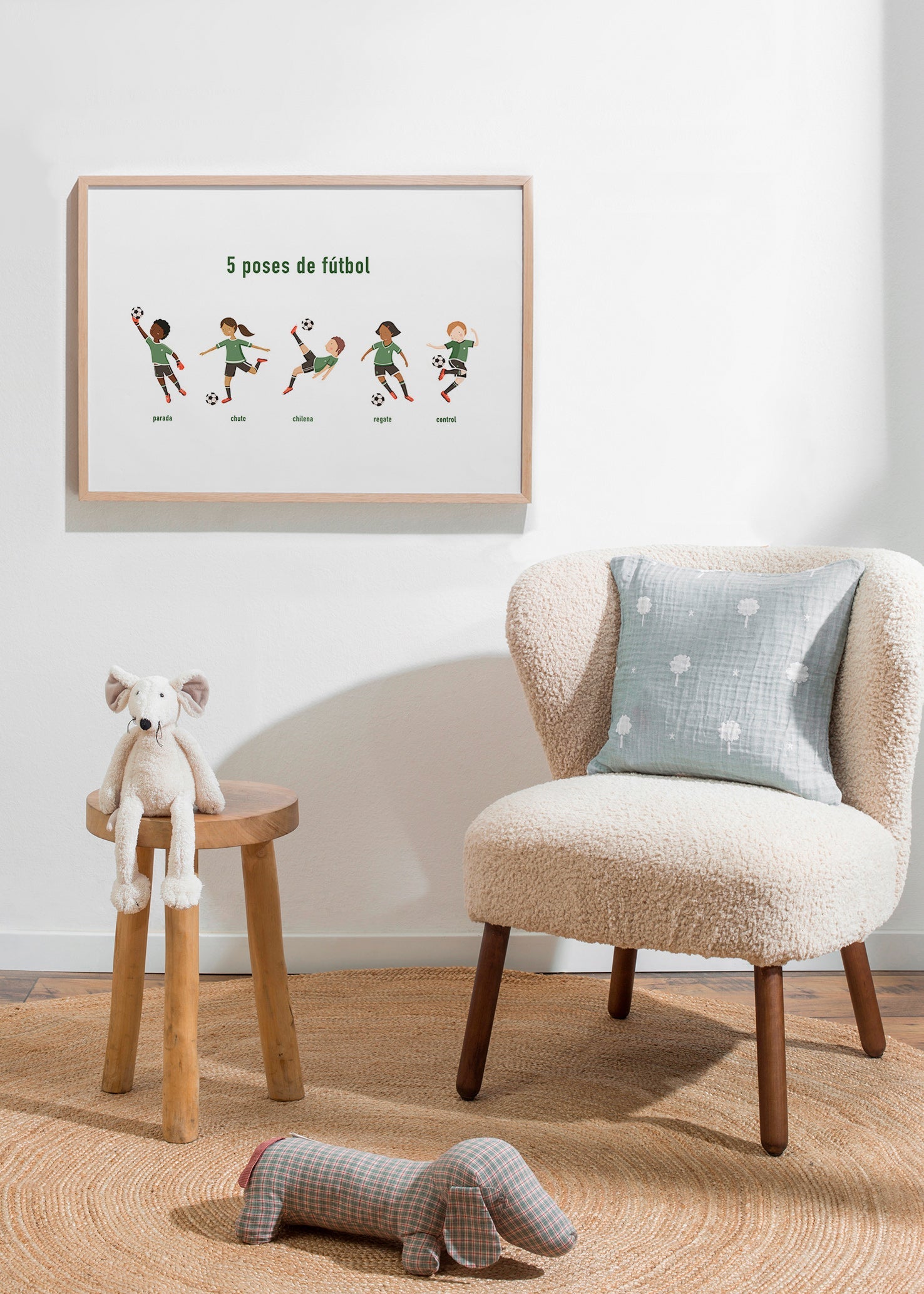 Art sportif avec 5 poses de football
