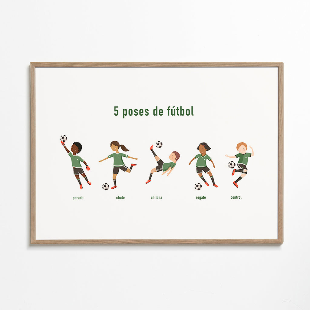 Art sportif avec 5 poses de football