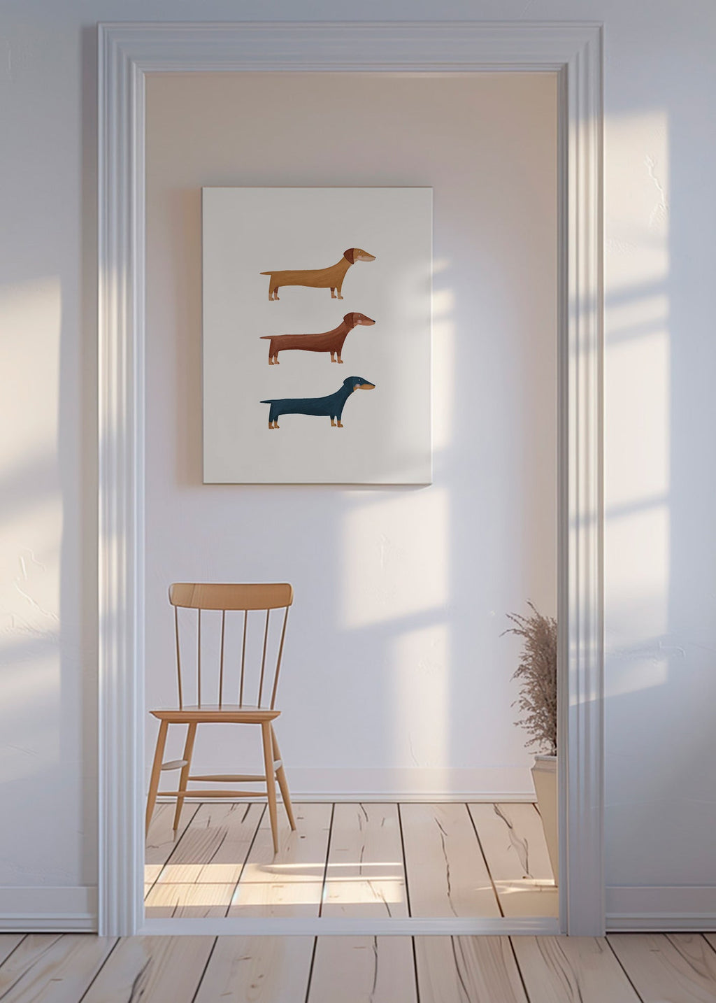Œuvre de teckels minimaliste