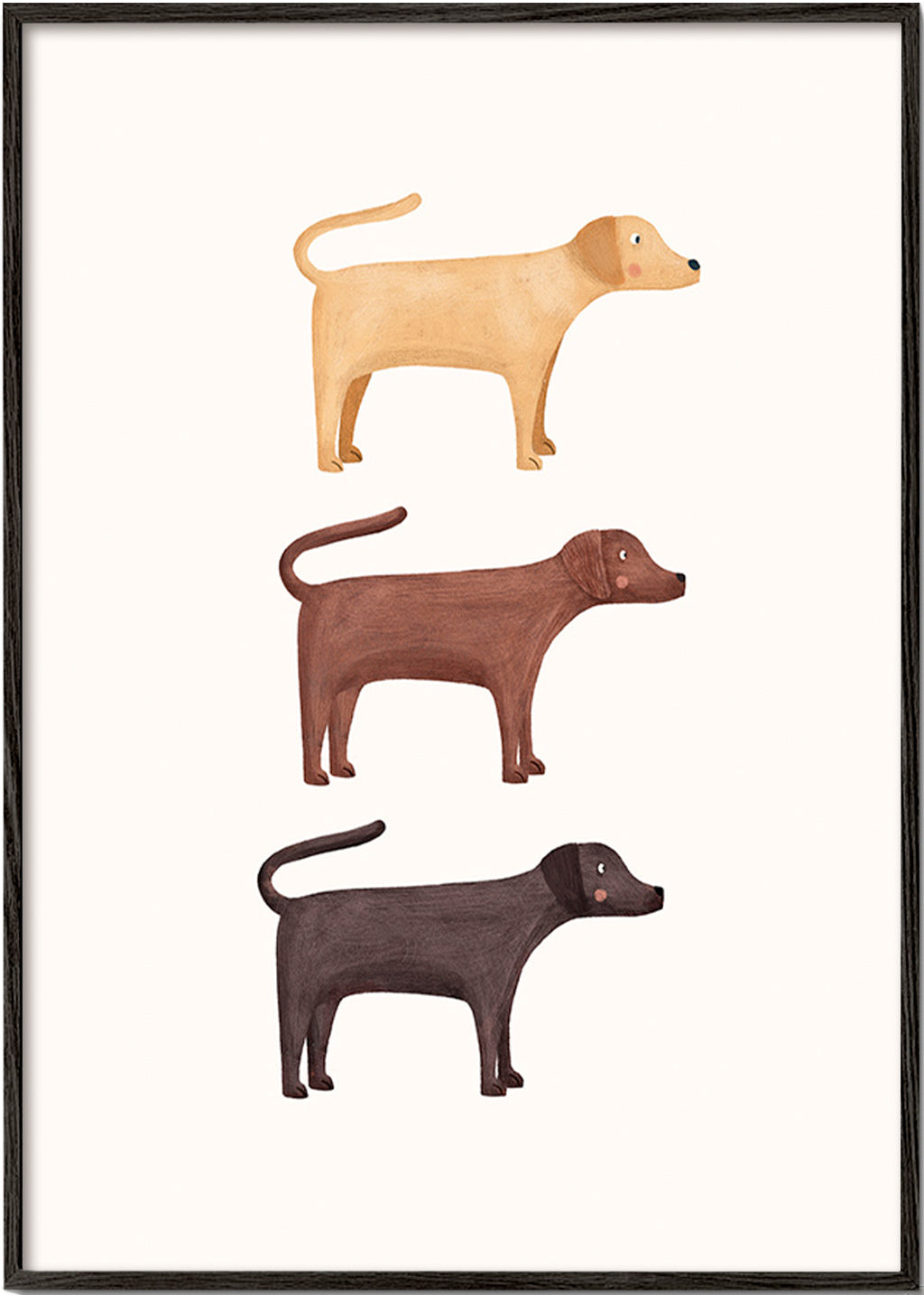 Œuvre trois labradors illustrée