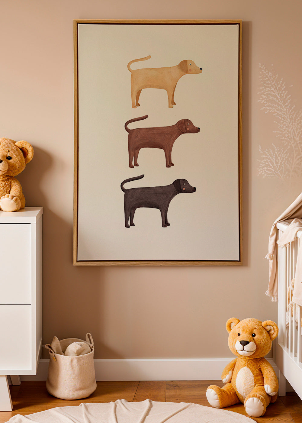 Œuvre trois labradors illustrée