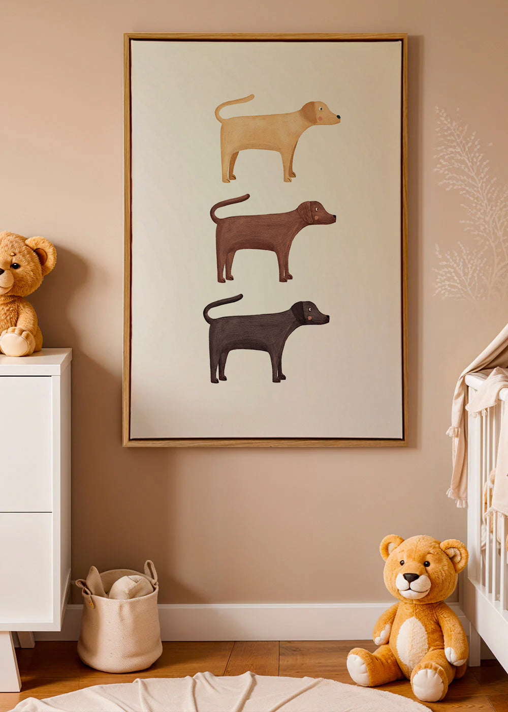 Œuvre trois labradors illustrée