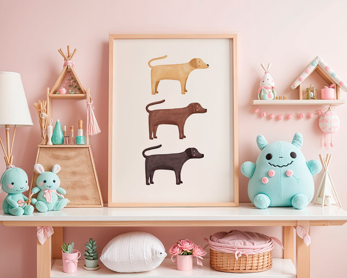 Œuvre trois labradors illustrée