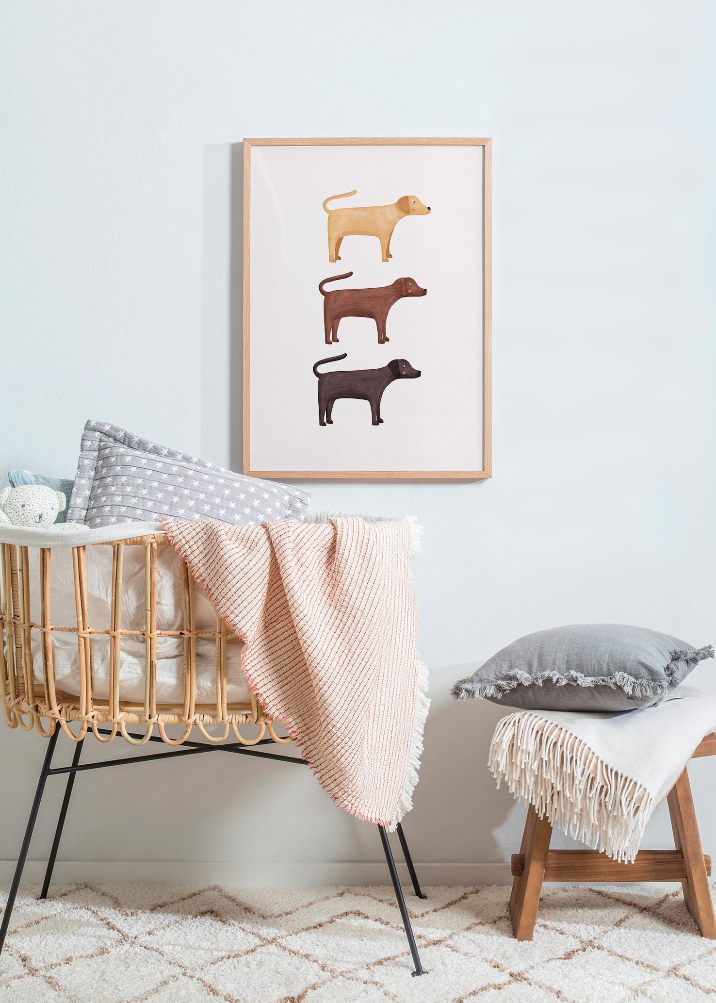 Œuvre trois labradors illustrée