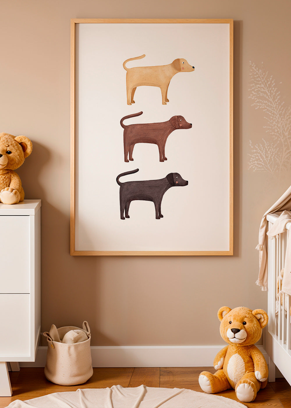 Œuvre trois labradors illustrée
