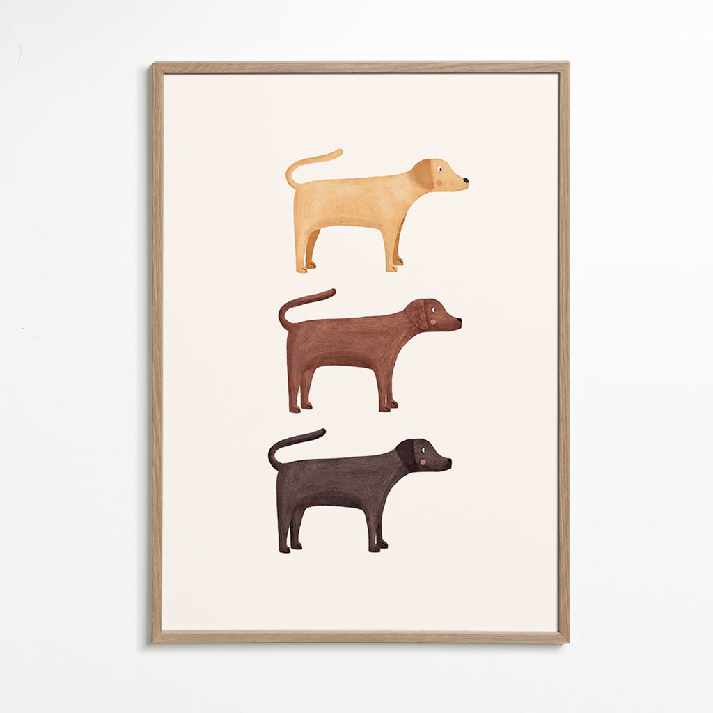 Œuvre trois labradors illustrée