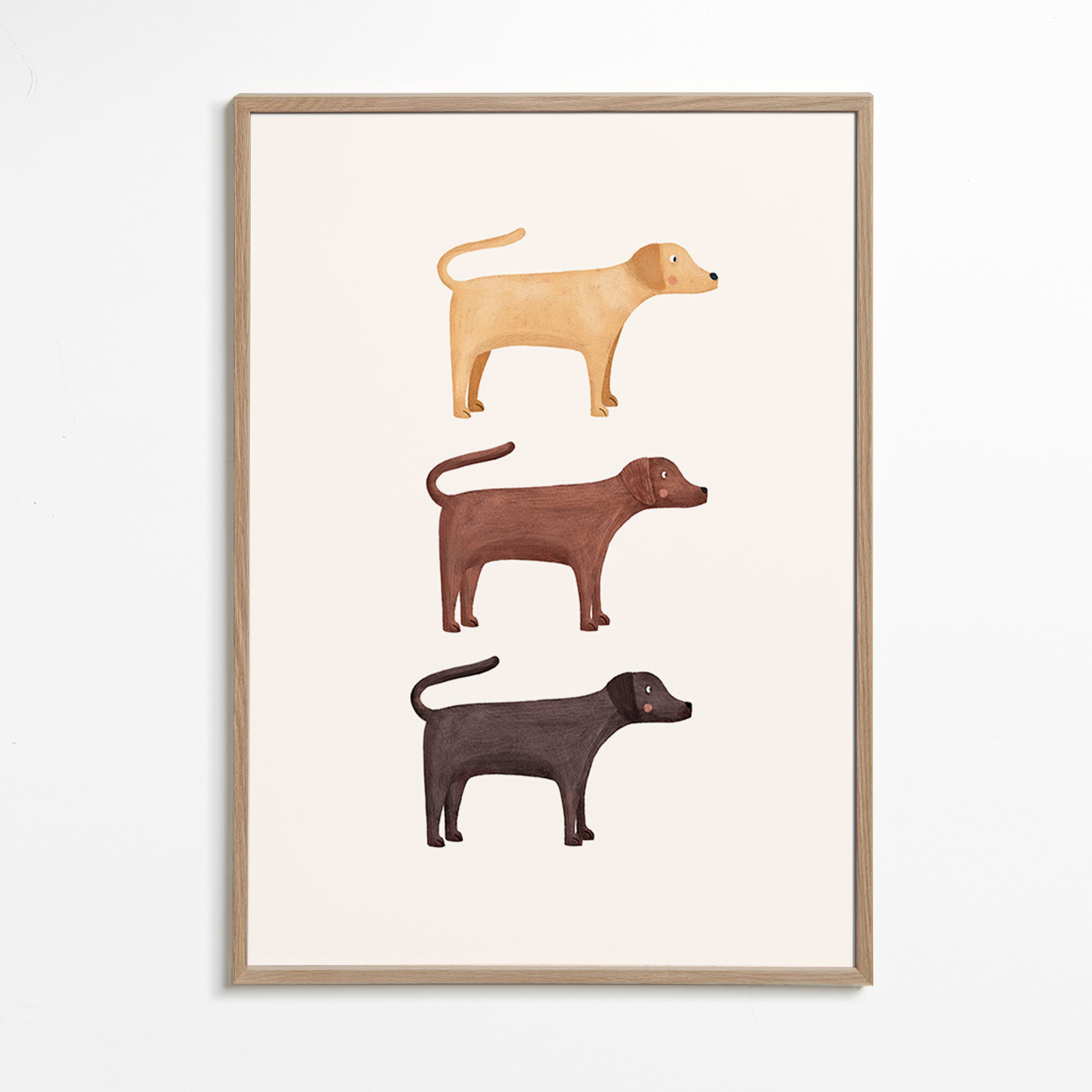 Œuvre trois labradors illustrée