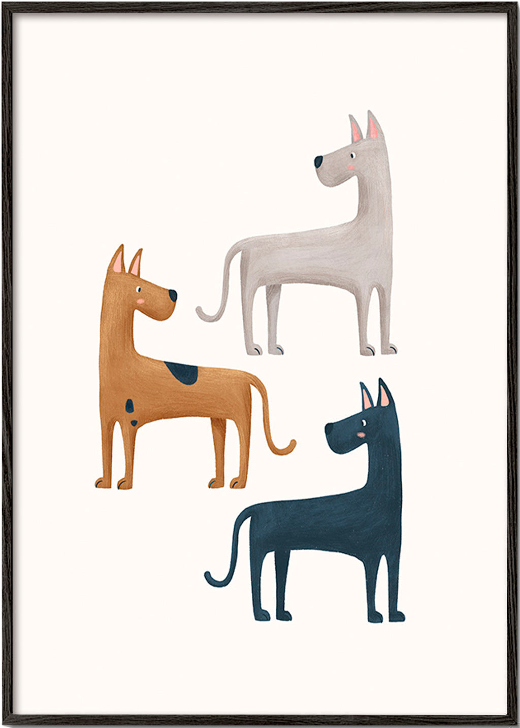 Œuvre animale de trois chiens