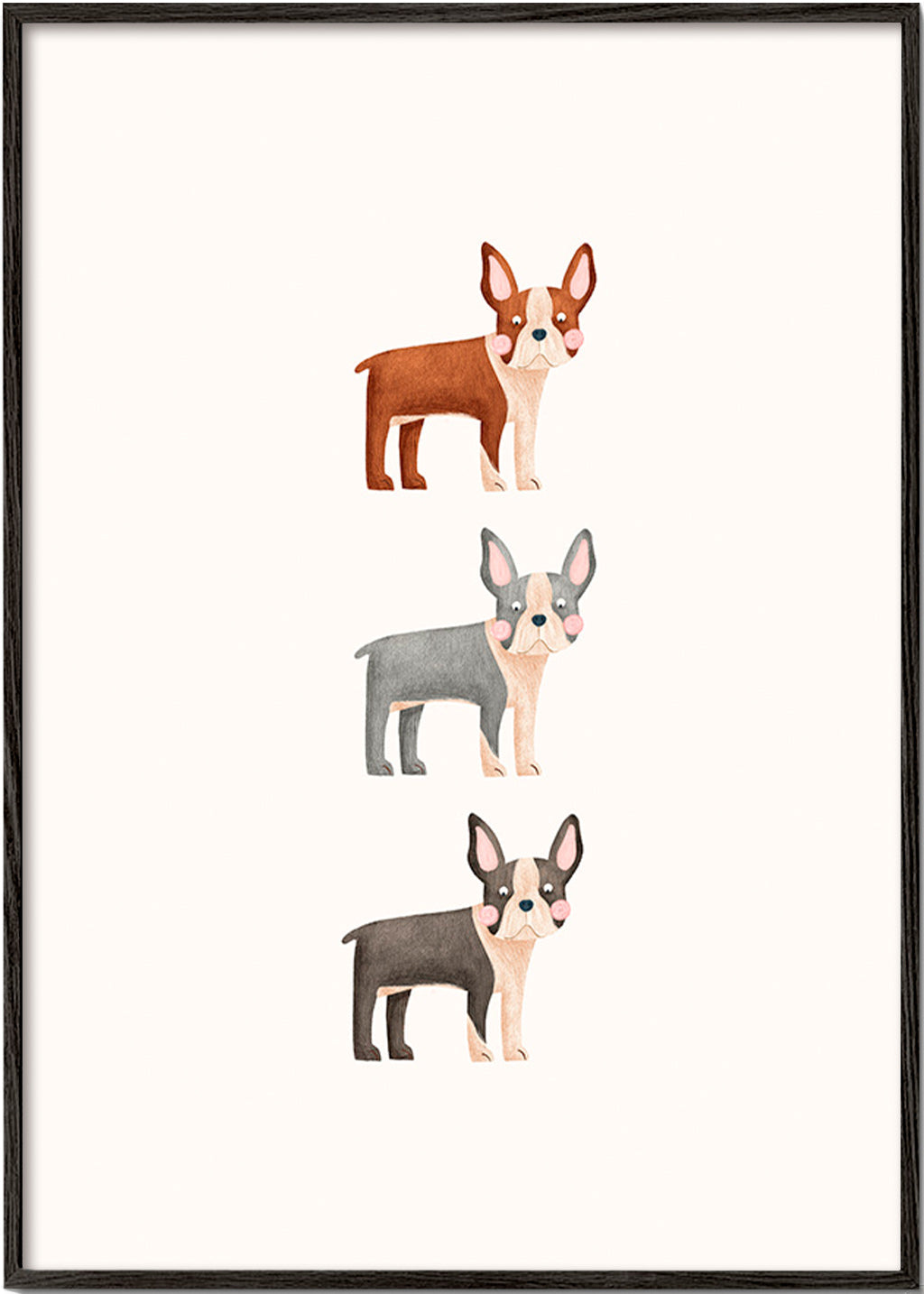 Œuvre Trois Boston Terriers