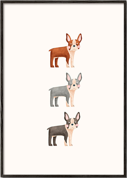 Œuvre Trois Boston Terriers