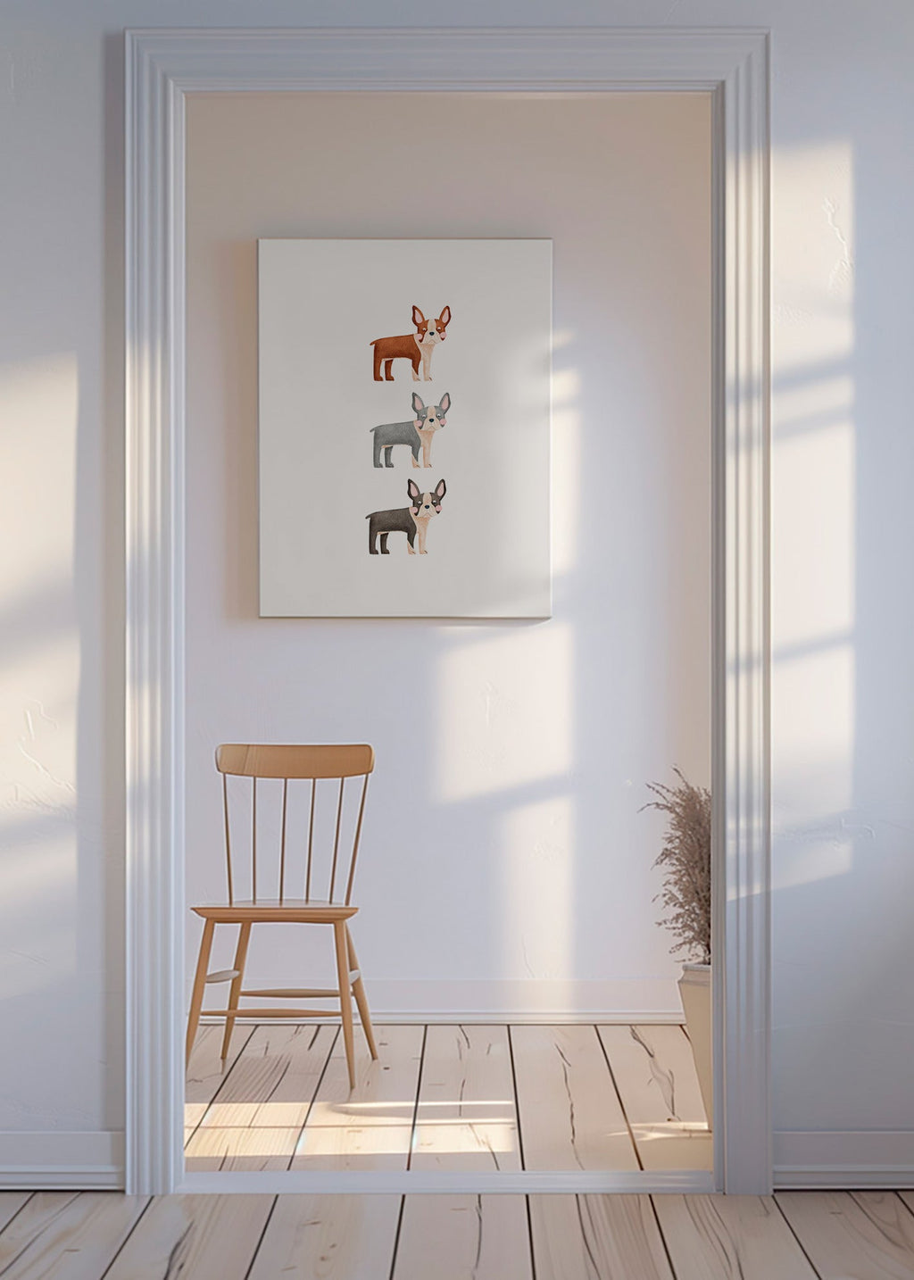 Œuvre Trois Boston Terriers