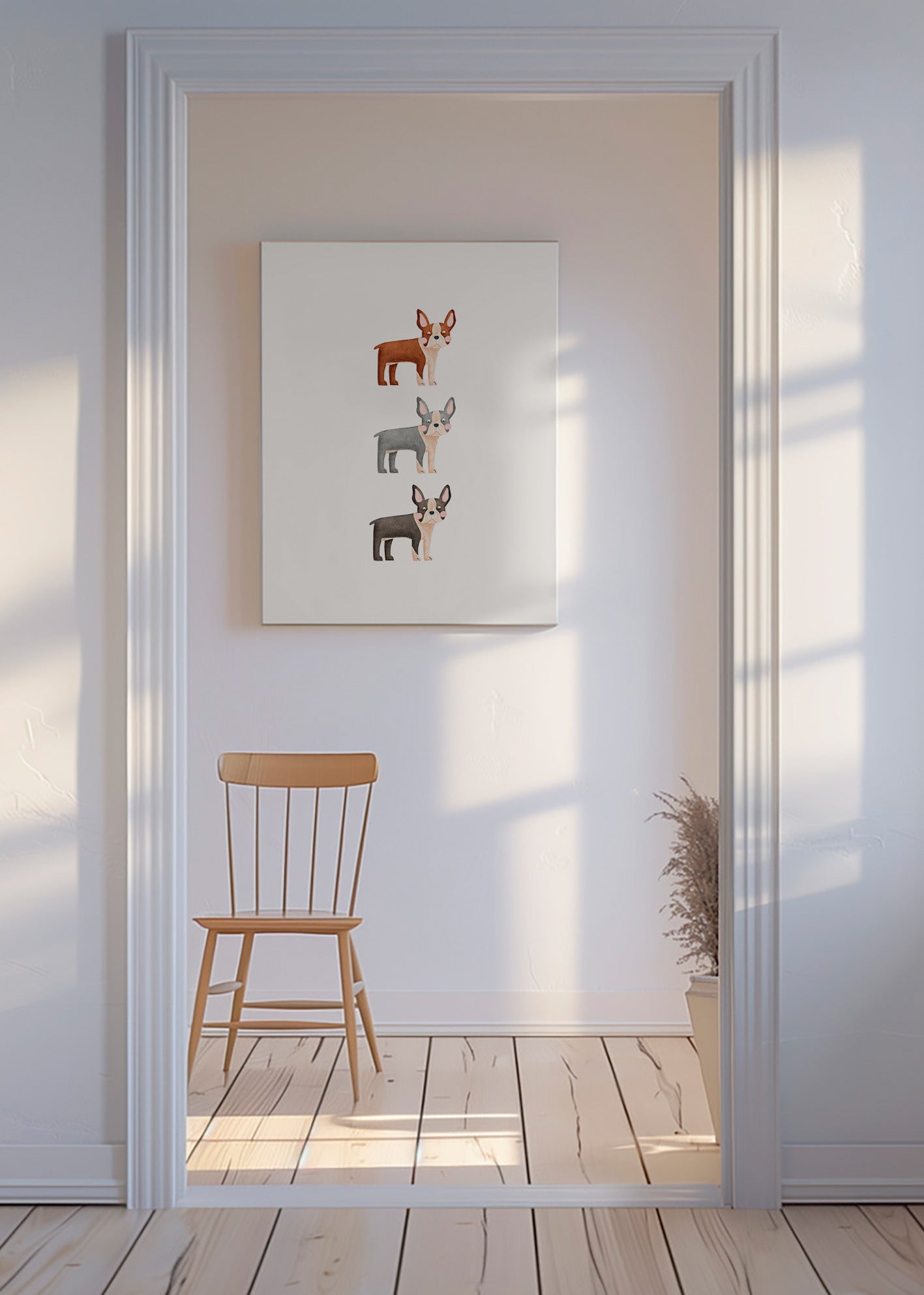Œuvre Trois Boston Terriers