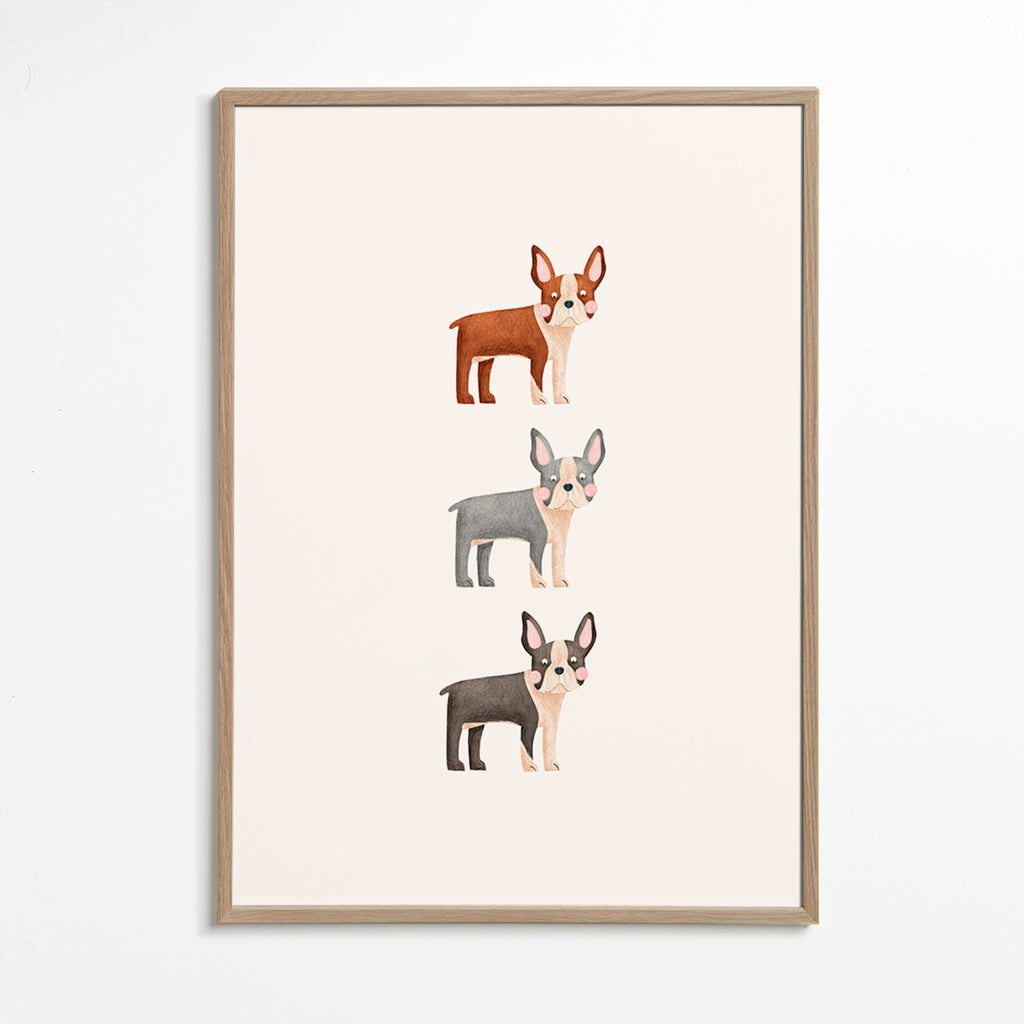 Œuvre Trois Boston Terriers