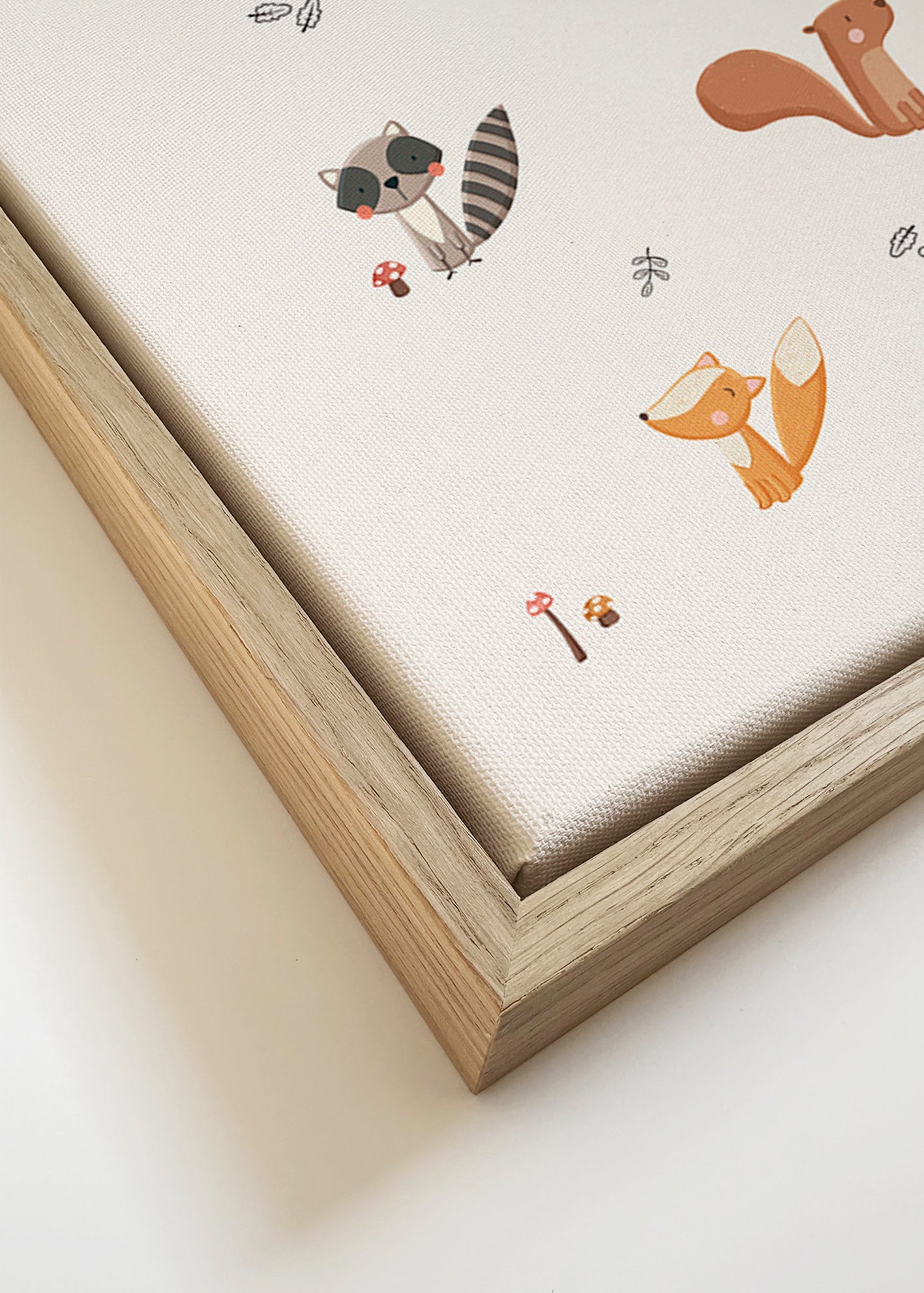 Illustration enfantine d'animaux de la forêt en pastels doux