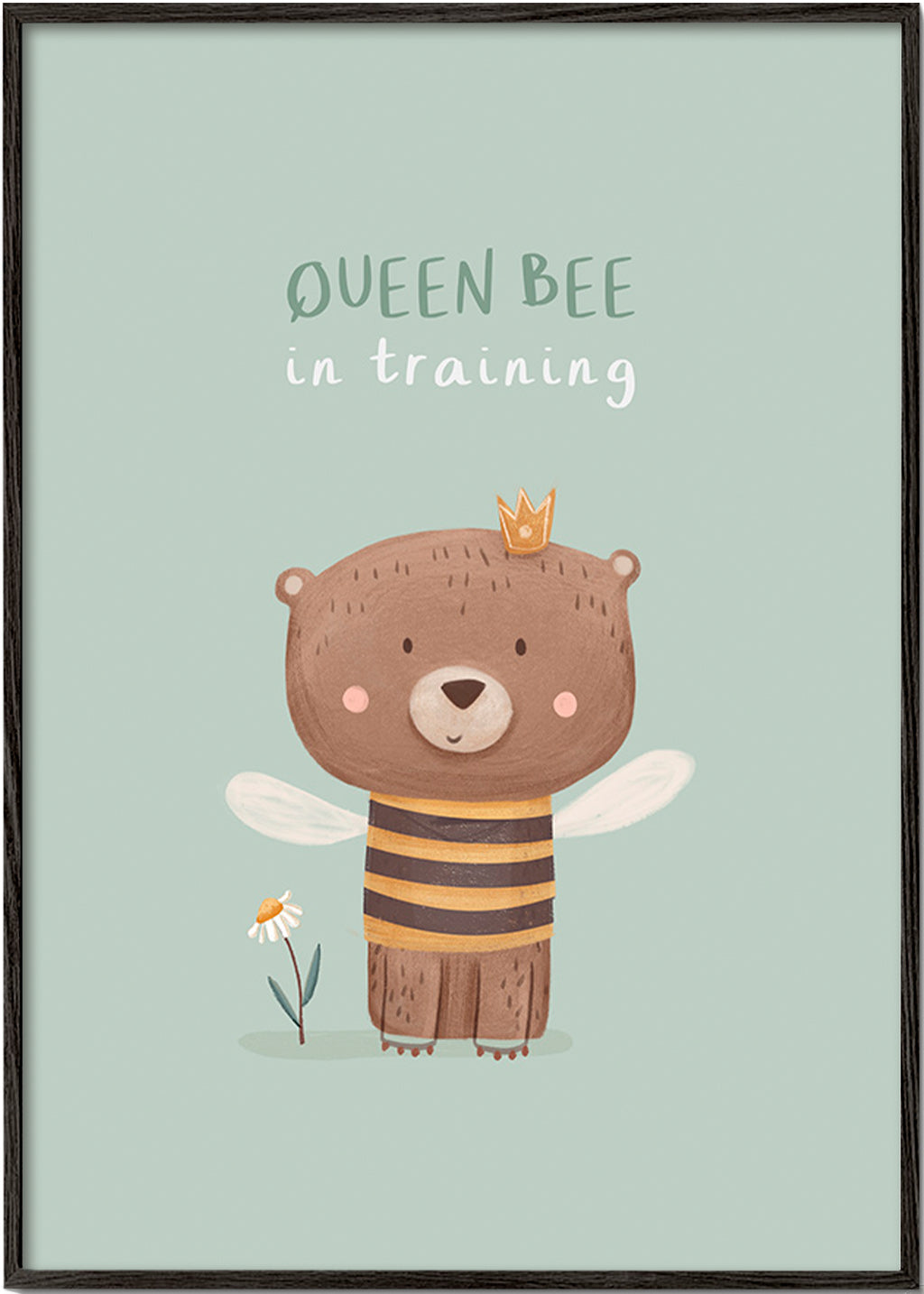 Affiche enfant Ours 'Queen Bee' avec couronne