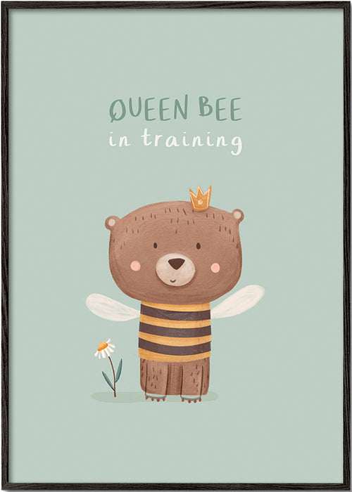 Affiche enfant Ours 'Queen Bee' avec couronne