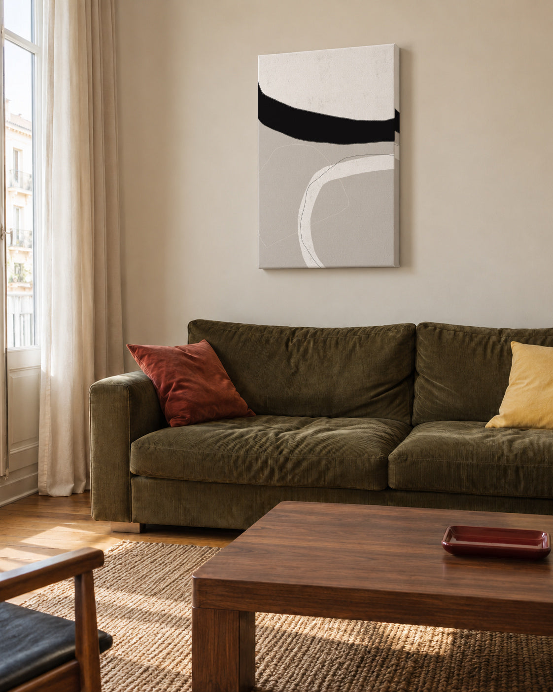Facing It - Unframed canvas in an interior