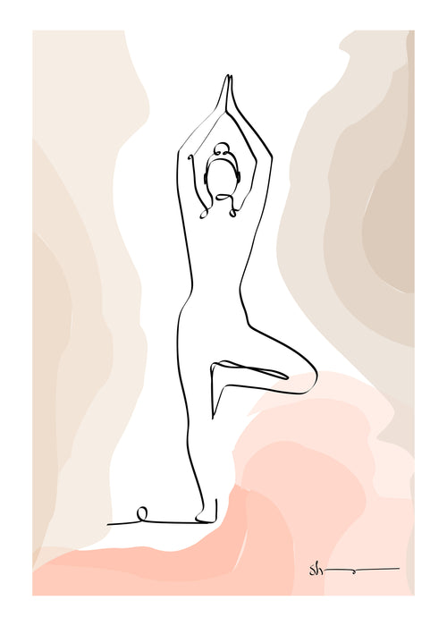 Tree Pose - Vrikshasana - Unframed art print