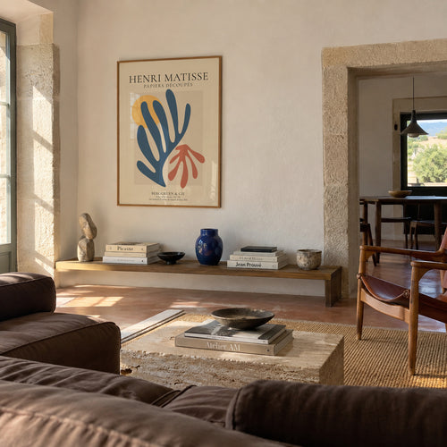 Henri Matisse papiers découpés IV - Framed poster in an interior
