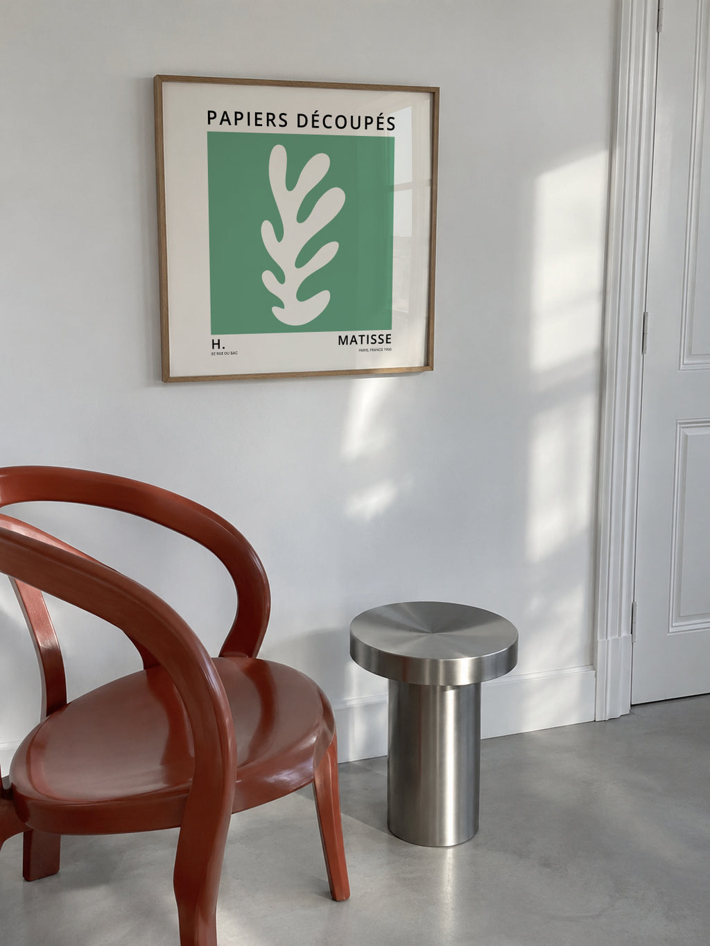 Henri Matisse GREEN papiers découpés II - Framed poster in an interior
