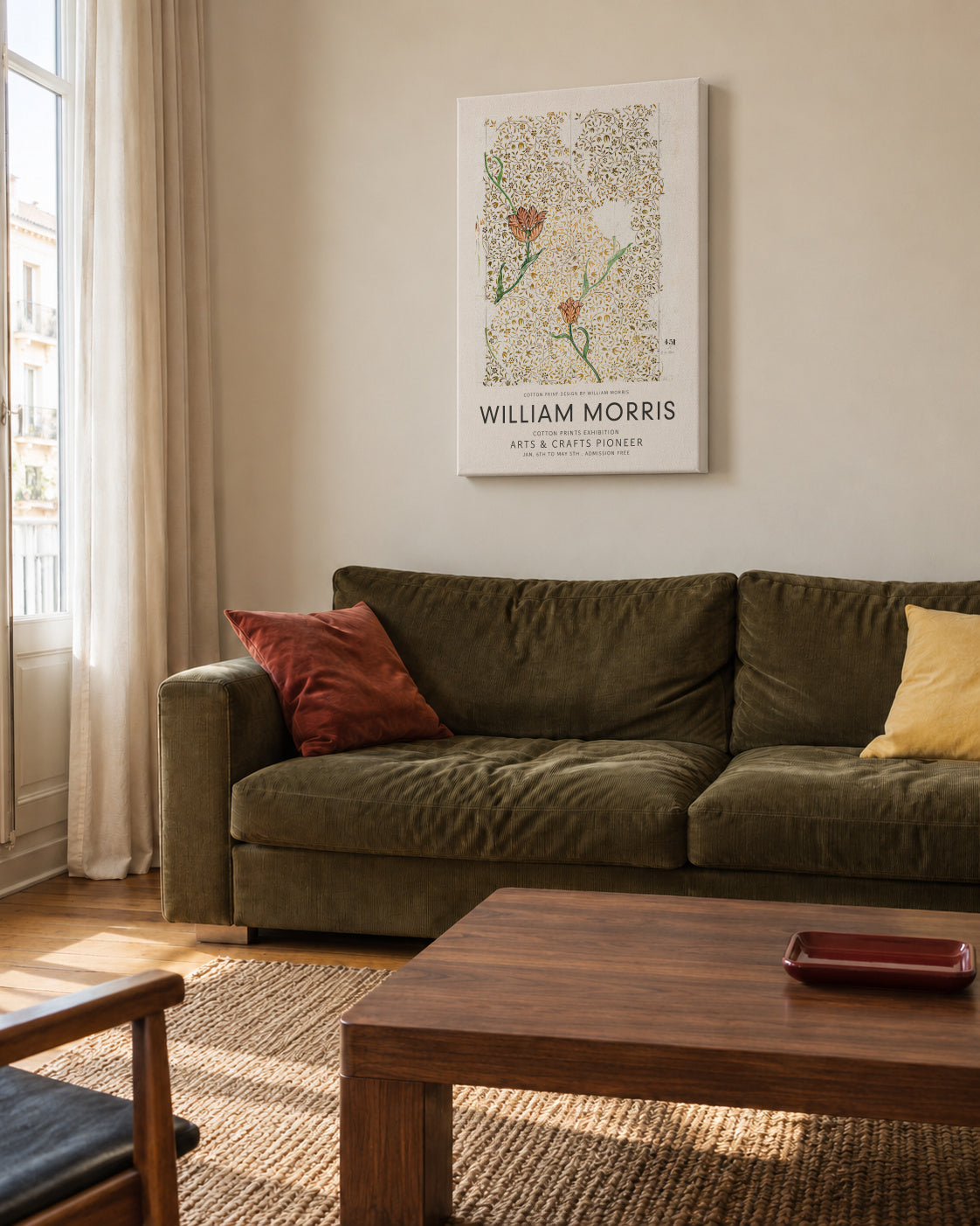 William Morris pattern II - Unframed canvas in an interior
