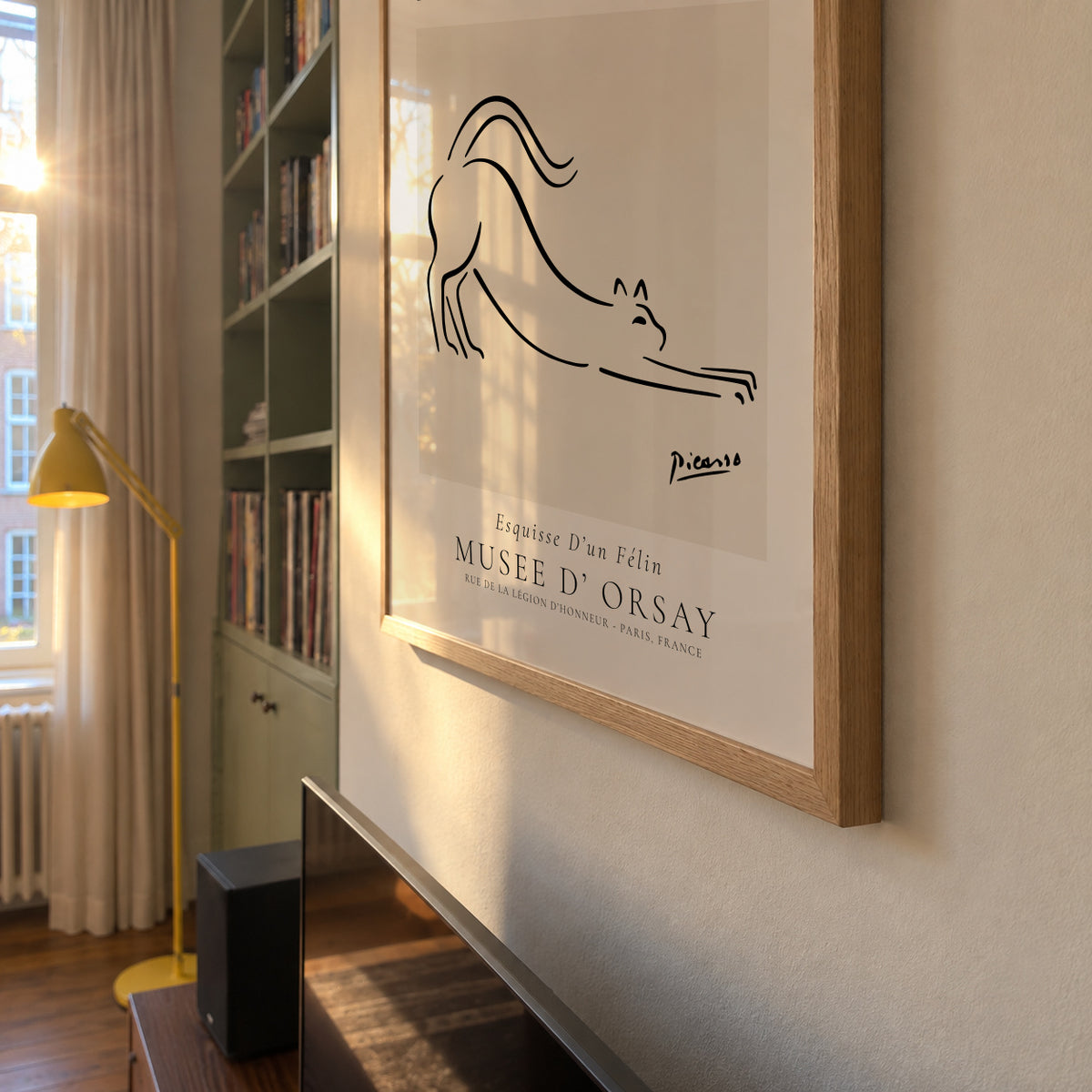 Pablo Picasso Animals Drawings the cat Esquisse D’un Félin - Framed poster detail