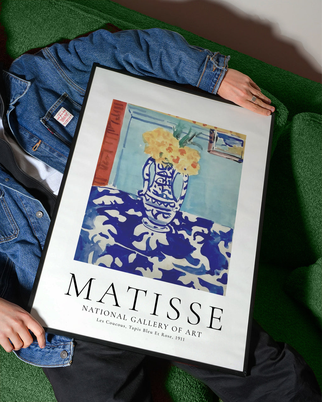 Henri Matisse Les Coucous, Tapis Bleu Et Rose, 1911 - Framed poster detail