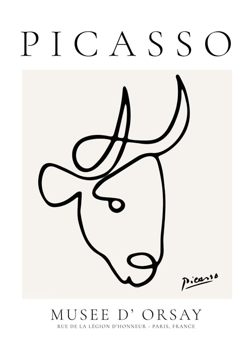 Pablo Picasso Animals Drawings the bull - Unframed art print