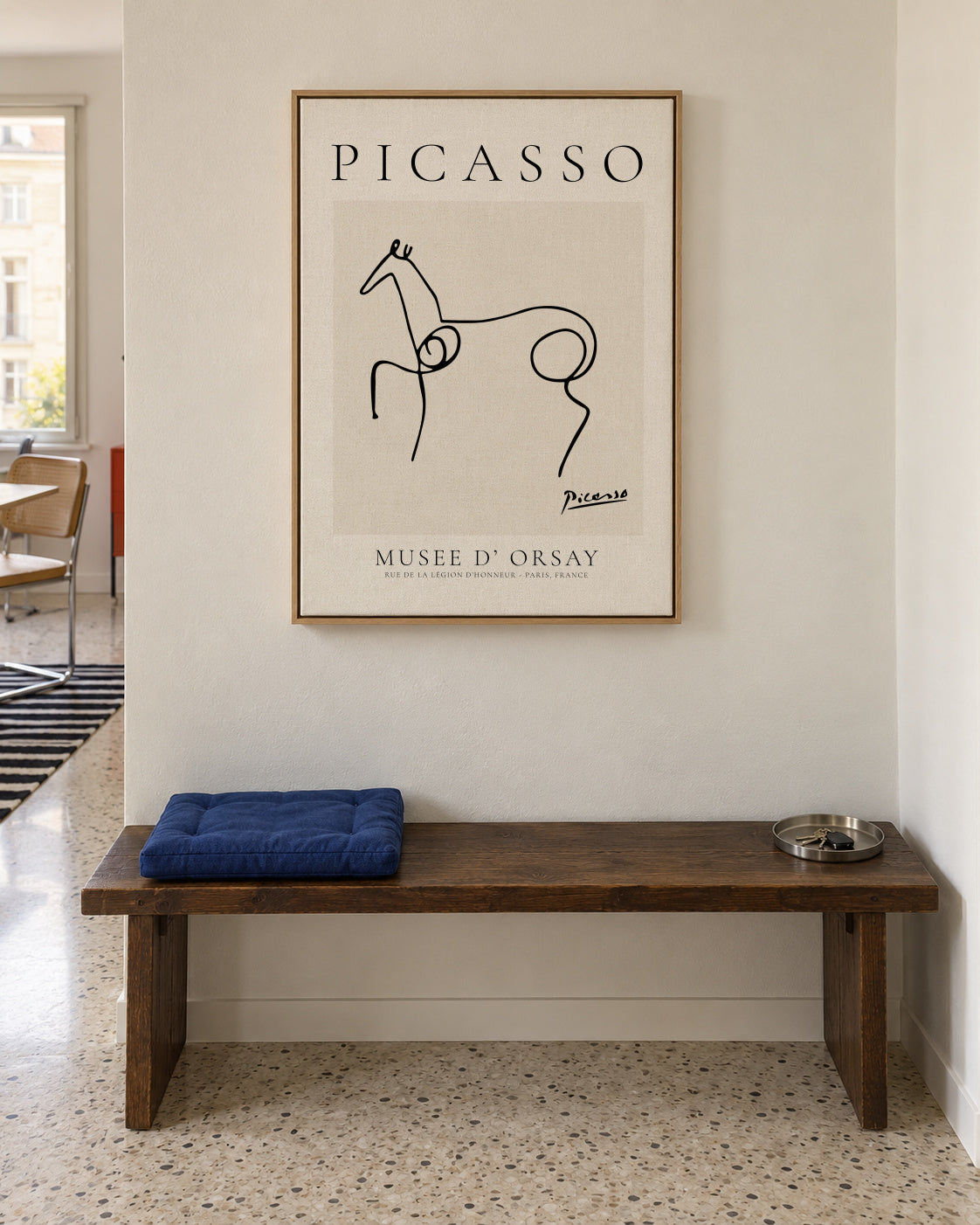 Pablo Picasso Animals Drawing Horse - Framed canvas in an interior