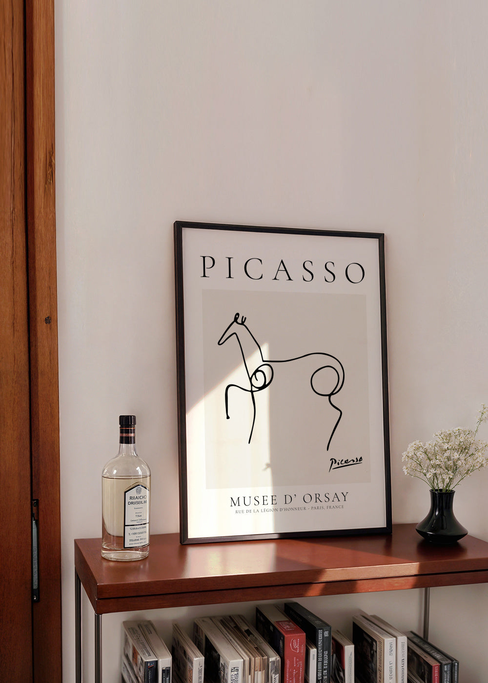 Pablo Picasso Animals Drawing Horse - Framed poster in an interior