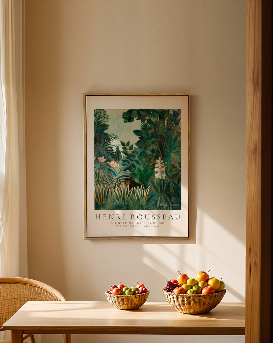 Henri Rousseau The equatorial jungle - Framed canvas in an interior