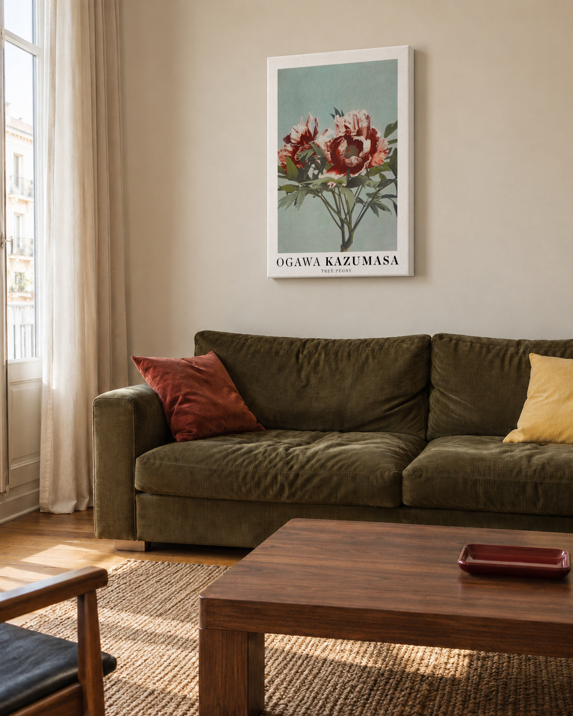 Ogawa Kazumasa Tree Peony - Unframed canvas in an interior