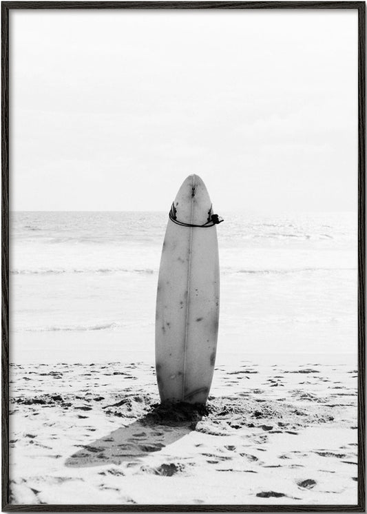 Beach Vintage Surfing board Black & White