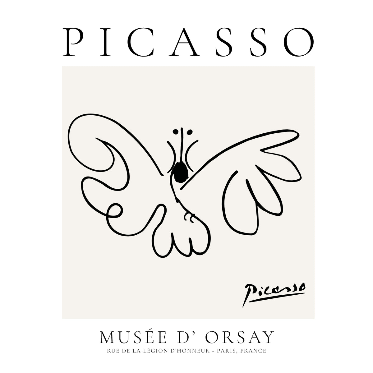 Pablo Picasso Animals Drawing butterfly II - Unframed art print