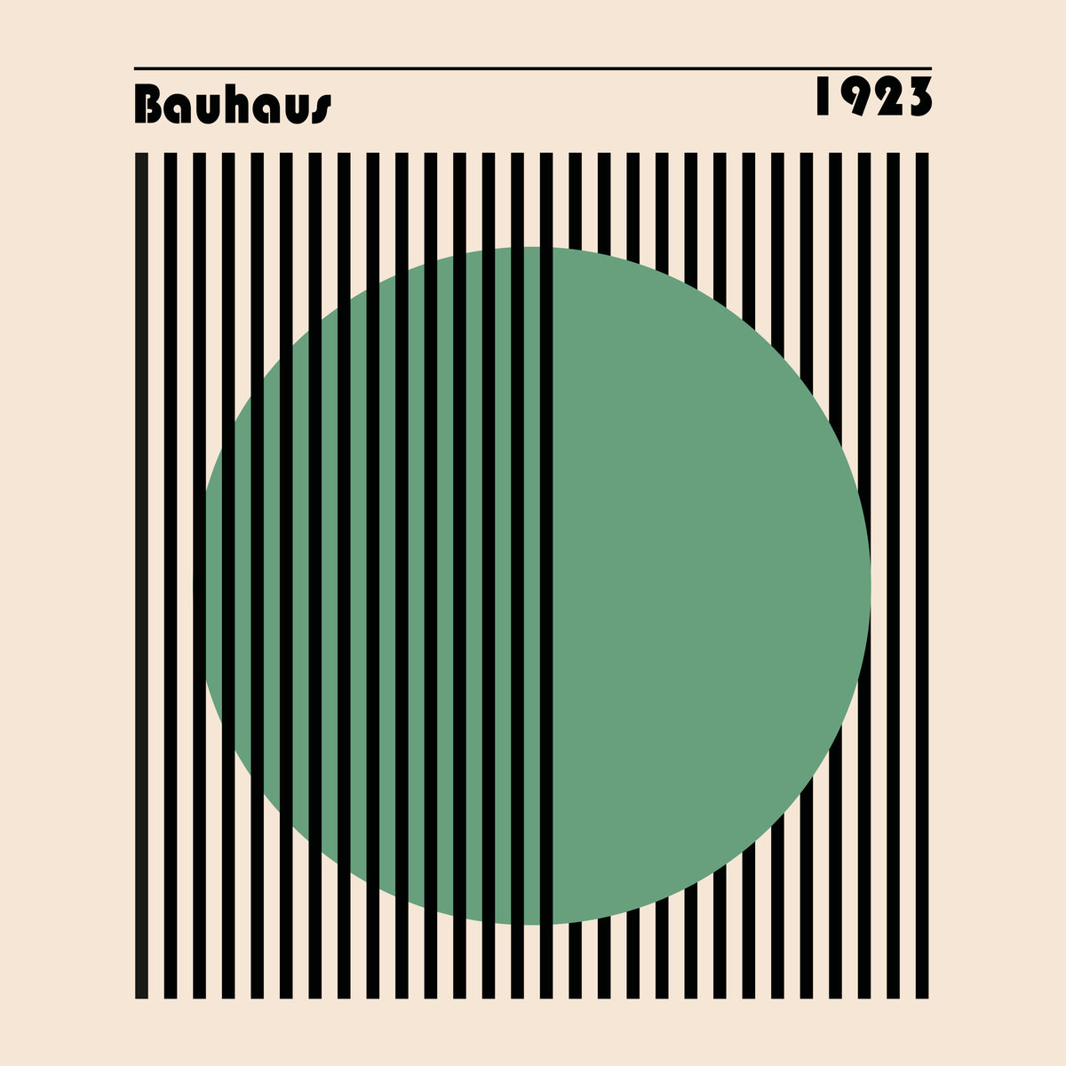 Bauhaus Green Circle II - Unframed art print