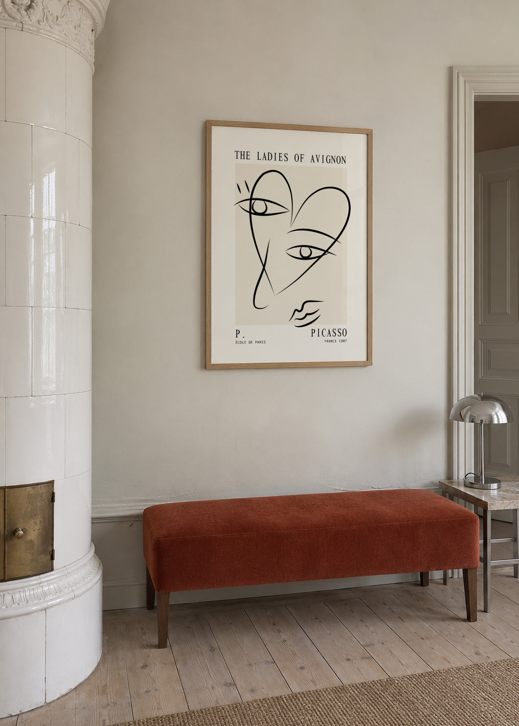 Picasso Ladies of Avignon sketch Poster - Framed poster in an interior