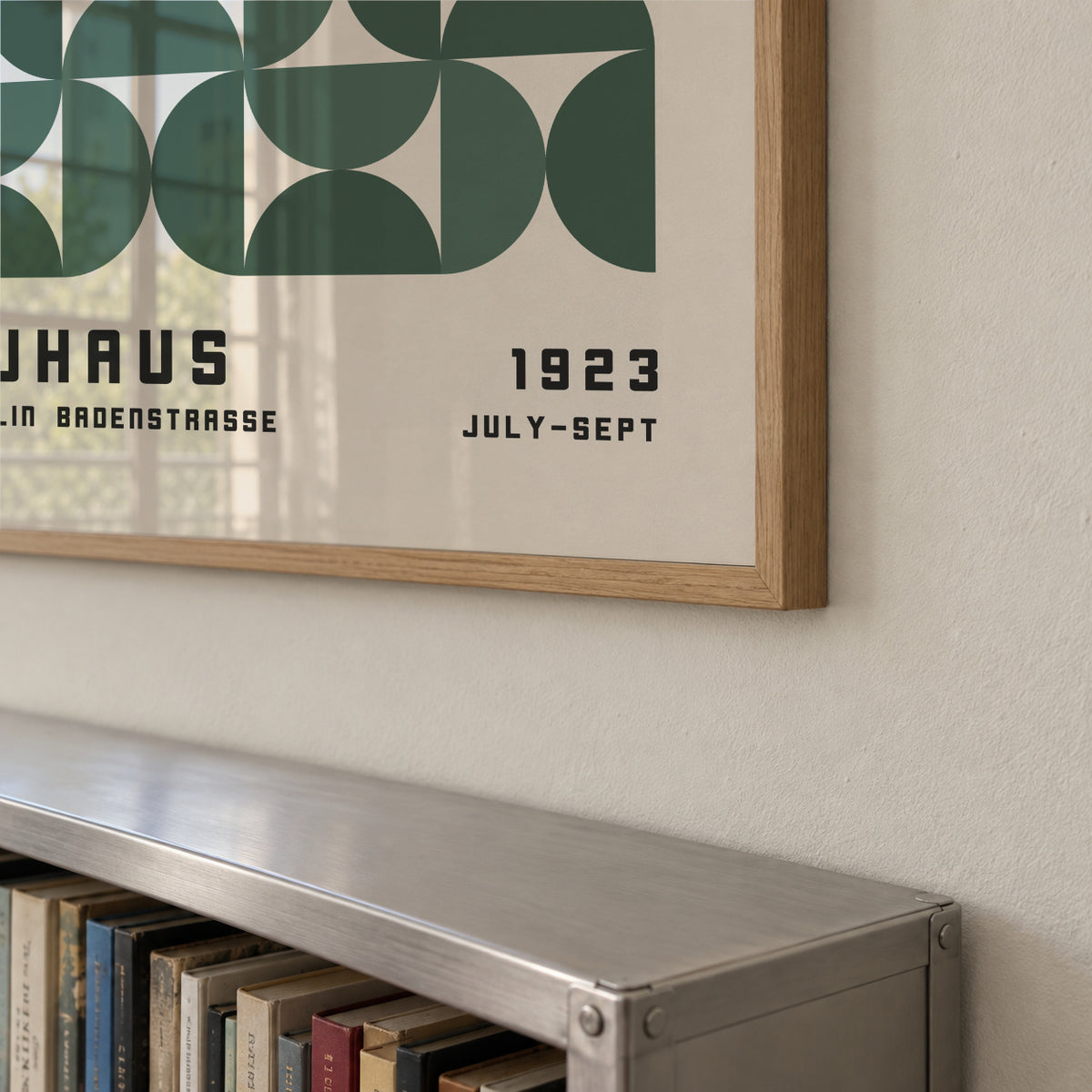 Bauhaus Green Exhibition Poster - Framed poster detail