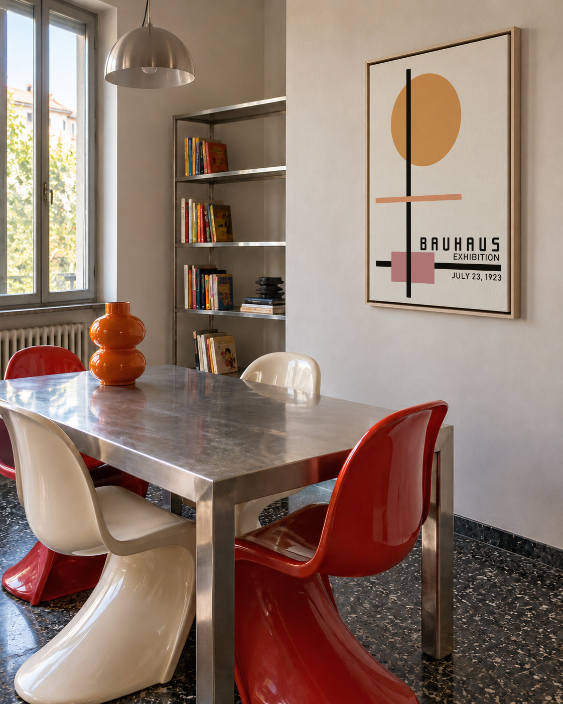 COLORFUL BAUHAUS NO.2 POSTER - Framed canvas in an interior