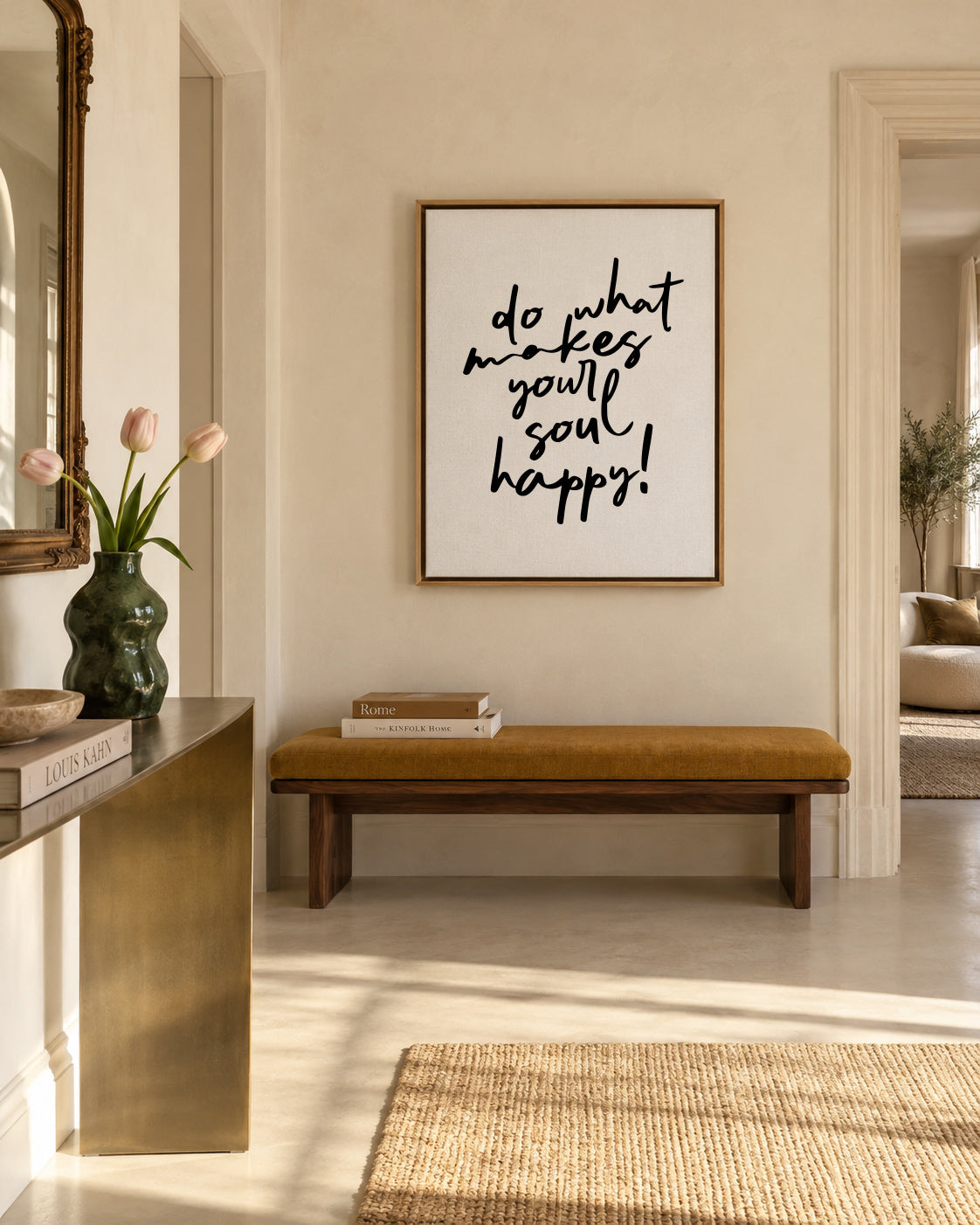 Do what makes your soul happy quote poster - Framed canvas in an interior