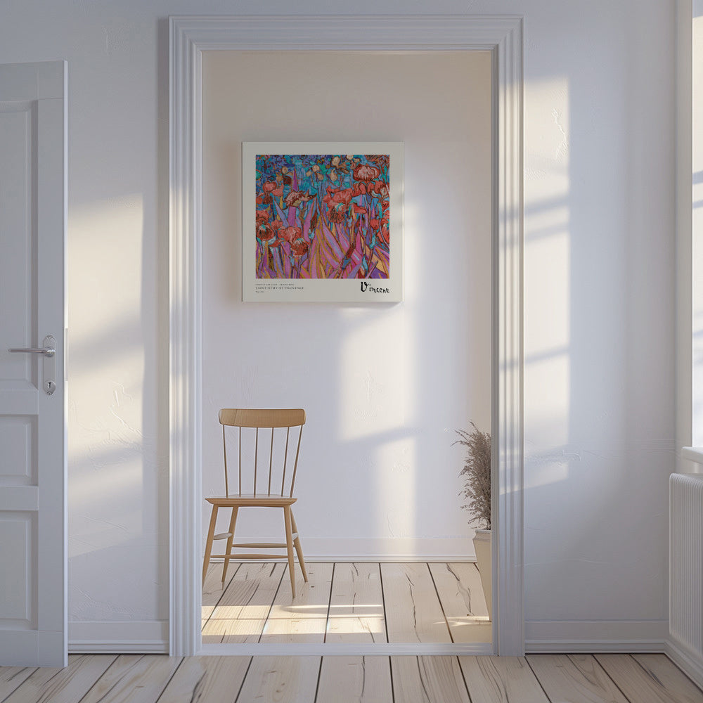 Vincent van Gogh - Irises Remix - Square - Unframed canvas in an interior