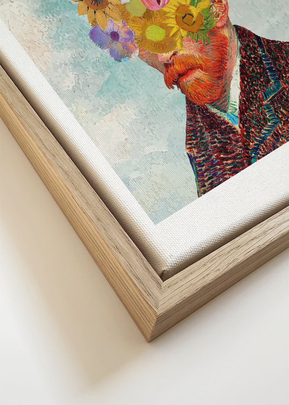 Vincent van Gogh inspired self-portrait & flower remixed - Square